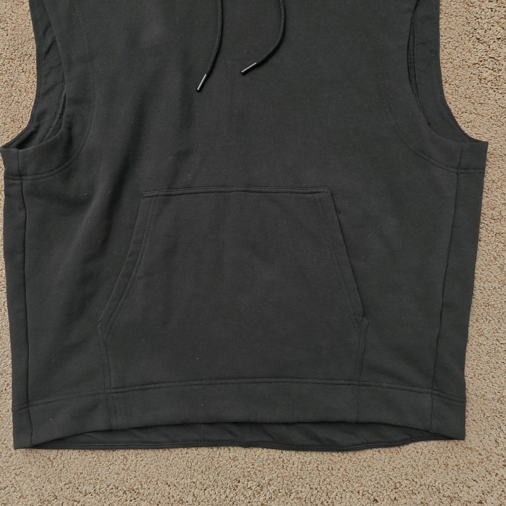 Athleta Retroplush Cocoon Sleeveless Hoodie Sweatshirt Black Medium 882487-01 - Picture 6 of 11